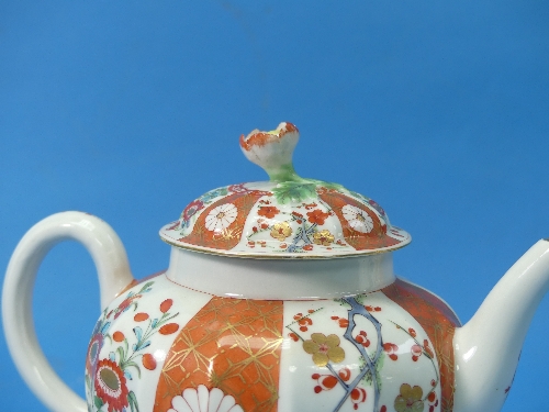 A Worcester first period 'Scarlet Japan' pattern teapot and cover, c.1775, decorated with - Image 7 of 20