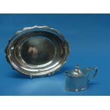 A Victorian silver Mustard Pot, by Haseler Brothers, hallmarked London, 1893, of plain oval form