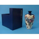 A Moorcroft 'Wild Cyclamen' pattern Ovoid Vase, designed by Emma Bossons, signed and dated 2001,