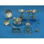 A George V silver Butter Dish, hallmarked London ,1911, of scallop shape, together with a pair of