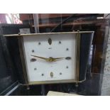 A vintage Smiths 'Winston' brass cased Mantle Clock, together with a Japanese damascene cigarette