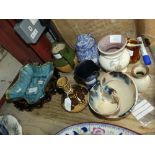 A small quantity of Studio Pottery, including jugs, candlelight holders and wall plates (9)