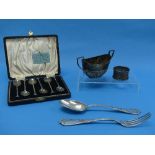 A cased set of six George V silver Coffee Spoons, by A J Bailey, hallmarked Birmingham, 1913, in