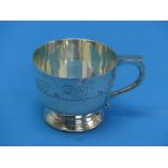 A George V silver Christening Mug, by Walker & Hall Ltd., hallmarked Birmingham, 1934, of circular