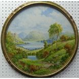 Charles A Bool (British, early 20th century), mountainous lake landscape, possibly Rydal Lake,