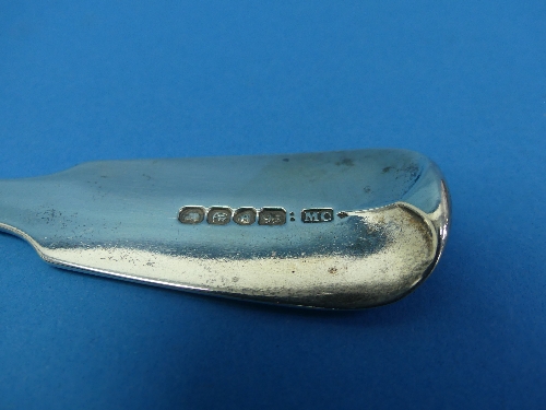 A Victorian silver Fish Slice, by Mary Chawner, hallmarked London, 1840, fiddle pattern with pierced - Image 5 of 6