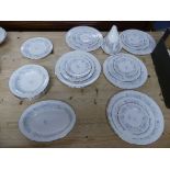 A Wedgwood 'Belle Fleur' pattern six place setting Dinner Service, comprising seven dinner plates,
