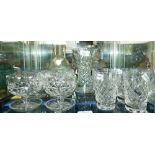 A set of six Royal Brierly cut-glass Brandy Glasses, with an upturning base, all stamped to the