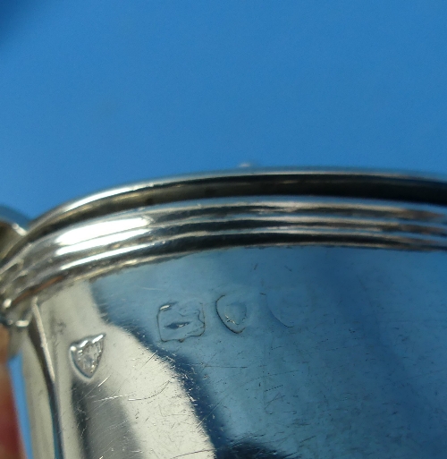 A Victorian silver Mustard Pot, by Haseler Brothers, hallmarked London, 1893, of plain oval form - Image 8 of 8