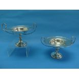 A pair of George V silver Tazza, by William Hutton & Sons Ltd., hallmarked Sheffield, 1916, of
