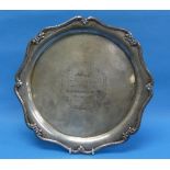 A George V silver Salver, by Roberts & Belk, hallmarked Sheffield, 1930, of shaped circular form