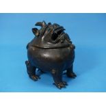 The von Mohl Collection: An antique Chinese bronze Luduan Censer, the hinged cover in the form of