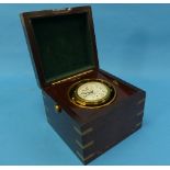 A Hamilton Model 22 Marine Chronometer, the 2½in white dial signed Hamilton, Lancaster, PA., U.S.