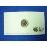 The Royal Mint 2010 gold Quarter-Sovereign Bullion Coin, in presentation pack.