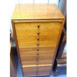 An Art Deco-style walnut Specimen Chest, comprising thirteen drawer of identical size, 18in (45cm)