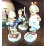 Three Hummel Figures, together with a quantity of Devon Pottery Mottoware, mainly Ashwater and