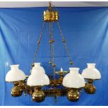 A Victorian Gothic brass Corona Lucis / Chandelier, probably by John Hardman & Co. New Hall