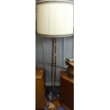 A Retro Standard Lamp, with an interesting geometric wood design on base, 71in (180cm) high