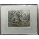 A Pheasant Shoot Scene, Coloured Etching, limited edition 110/200, signed in pencil