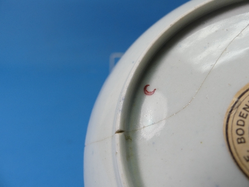 A Worcester first period Tea Bowl and Saucer, c. 1770, with blue ground and fan shaped panels set - Image 6 of 6