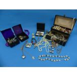 A quantity of Costume Jewellery, including necklaces, beads, bracelets and bangles etc., (a lot)