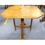 An Art Deco oak geometric design Tilt-top Table, with central 'X' design with geometric walnut