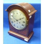 An early 20th century mahogany cased chiming Bracket Clock by Gustav Becker, of arched form with