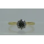 A single stone diamond Ring, the brilliant cut stone of c. ½ct, mounted in 18ct yellow gold and