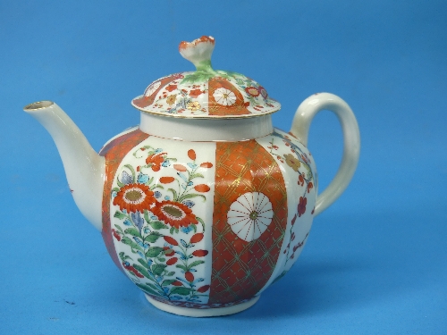A Worcester first period 'Scarlet Japan' pattern teapot and cover, c.1775, decorated with - Image 3 of 20