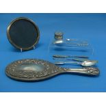 A small quantity of Silver, including two small butter knives, a mustard spoon, teaspoon , silver