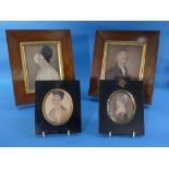 A pair of 19th century miniature portraits, of James Busvine (1774-1856) and Elizabeth Busvine,