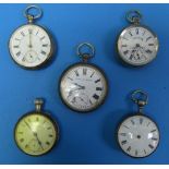 A Victorian silver open face Pocket Watch, with white enamel dial and subsidiary seconds dial,