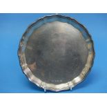 A small George VI silver Salver, by Viner's Ltd, hallmarked Sheffield, 1937, of shaped circular