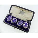 Royal Interest; A pair of silver and enamel presentation Cufflinks, of oval form, one side bearing