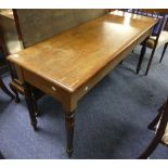 A Victorian mahogany Console Table, on turned wooden supports, partially painted, 59in (150cm)