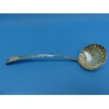 A George III Irish silver Soup Ladle, by Michael Keating, hallmarked Dublin, 1781, with scalloped