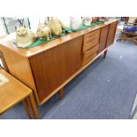 Mid 20thC Design: Arne Vodder for Skovby, a retro Danish teak Sideboard, with five central 'bow