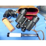 A Skybolt Telescope, 25x30mm, three-draw, scope, spyglass, in original hard case, together with a