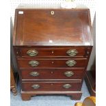 An early 19thC mahogany Bureau by Spillman & Co, London, the interior fitted with pigeon holes and