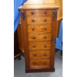 An early Victorian mahogany seven-drawer Wellington Chest, of traditional form with locking bar (and