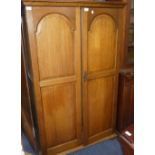 A 20thC oak Cupboard/Wardrobe, with fitted shelves and drawers etc, width 39in x height 63in x depth