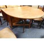 A mid-20thC beech Gateleg Table, width 60in x depth 28in (154cm x 71cm)