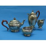 A George VI silver four piece Tea Set, by Goldsmiths & Silversmiths Co Ltd., hallmarked London 1937,