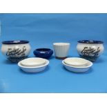 A small quantity of Barum/Brannam-ware, comprising a pair of bowls (possibly Brannam), depicting