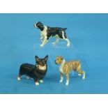 A Beswick pottery Corgi "Black Prince", large, MN.1299A, and a Beswick pottery Boxer "Blue