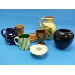 A small quantity of North Devon Studio Pottery, comprising a large T. Colwill (Terry Colwill of