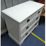 An Edwardian painted chest of drawers,