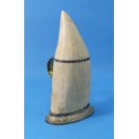 A George III silver gilt mounted Whale Tooth Table Snuff Mull, by Thomas Phipps, Edward Robinson &
