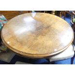 A small late Victorian walnut Circular Occasional Table, on a pedestal base, 36in (91cm) wide x 36in