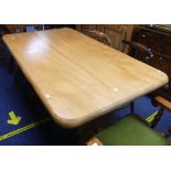 A modern pine Kitchen Table, on a trestle table base, 60in (152cm) long x 33½in (85cm) wide x
